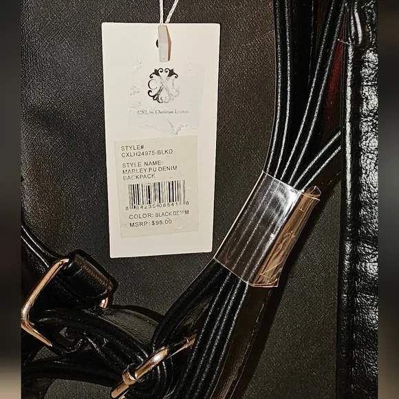 Christian Lacroix Marley PU Denim Backpack - Picture 8 of 12